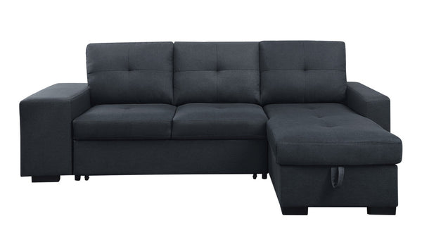 English Elm Lucas Linen Sleeper Sectional with Reversible Storage Chaise for Large Living Rooms B061S00019