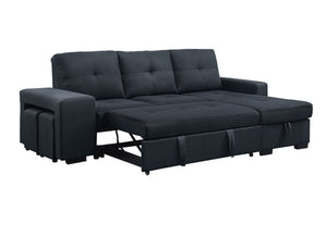 English Elm Lucas Linen Sleeper Sectional with Reversible Storage Chaise for Large Living Rooms B061S00019