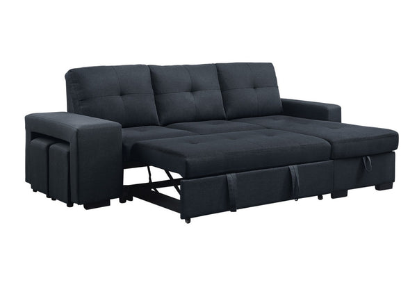 English Elm Lucas Linen Sleeper Sectional with Reversible Storage Chaise for Large Living Rooms B061S00019