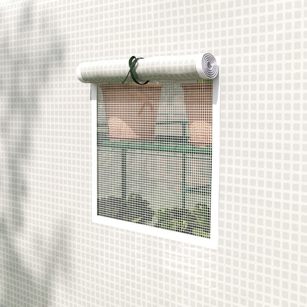 English Elm Outsunny Portable Greenhouse 4.6' X 4.7' – Uv/Water Resistant Walk-In With Two-Tier Shelving & Ventilation W2225P174446-GIGA