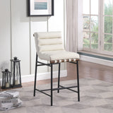 Burke Cream Vegan Leather Counter Stool 813Cream-C Meridian Furniture