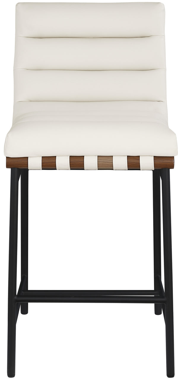 Burke Cream Vegan Leather Counter Stool 813Cream-C Meridian Furniture