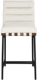 Burke Cream Vegan Leather Counter Stool 813Cream-C Meridian Furniture