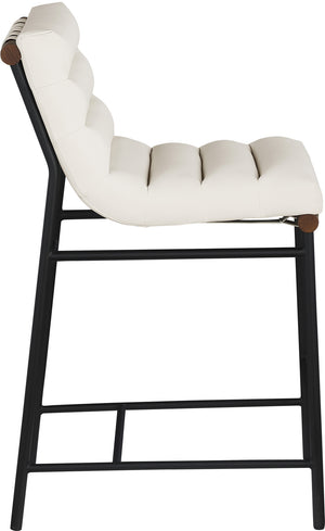 Burke Cream Vegan Leather Counter Stool 813Cream-C Meridian Furniture