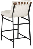 Burke Cream Vegan Leather Counter Stool 813Cream-C Meridian Furniture