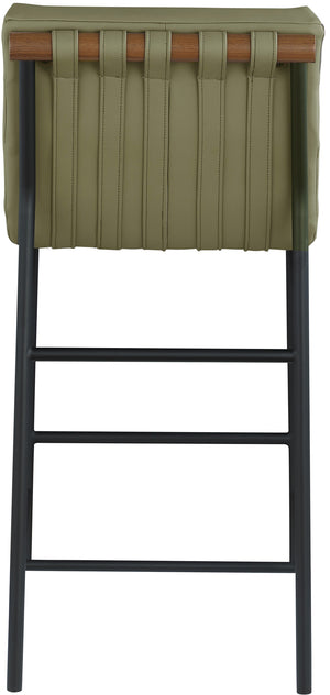 Burke Green Vegan Leather Counter Stool 813Olive-C Meridian Furniture