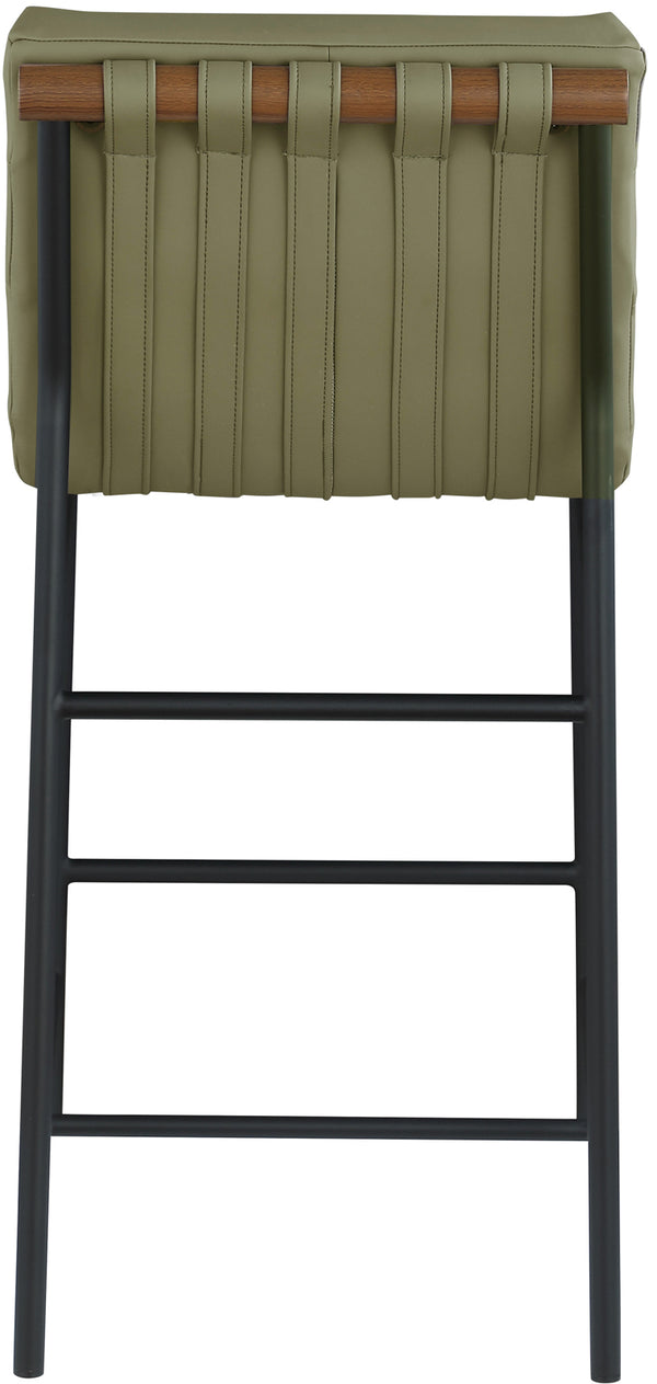 Burke Green Vegan Leather Counter Stool 813Olive-C Meridian Furniture