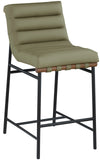 Burke Green Vegan Leather Counter Stool 813Olive-C Meridian Furniture