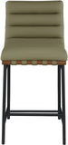 Burke Green Vegan Leather Counter Stool 813Olive-C Meridian Furniture