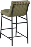 Burke Green Vegan Leather Counter Stool 813Olive-C Meridian Furniture