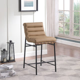 Burke Tan Vegan Leather Counter Stool 813Tan-C Meridian Furniture