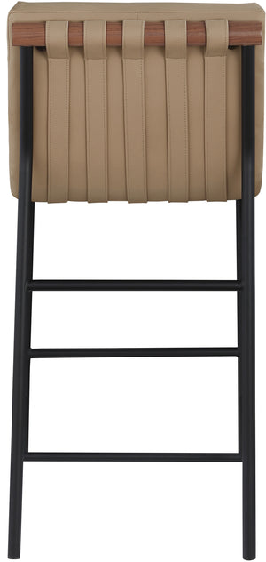 Burke Tan Vegan Leather Counter Stool 813Tan-C Meridian Furniture