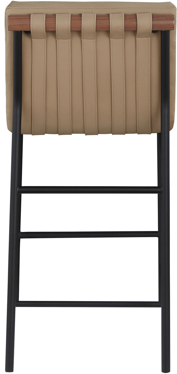 Burke Tan Vegan Leather Counter Stool 813Tan-C Meridian Furniture
