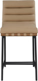 Burke Tan Vegan Leather Counter Stool 813Tan-C Meridian Furniture