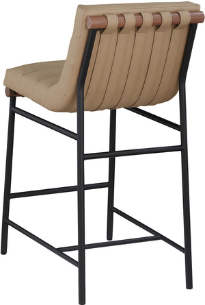 Burke Tan Vegan Leather Counter Stool 813Tan-C Meridian Furniture