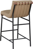 Burke Tan Vegan Leather Counter Stool 813Tan-C Meridian Furniture