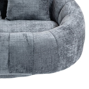 English Elm Bean Bean Bag Sofa High-Density Memory Foam Two-Seater Lounger High Back Chenille Cozy Support Gray W395P181439