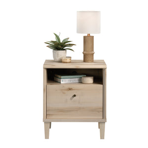 English Elm Night Stand, Compact Brown Nightstand With Open Shelf And Drawer For Small Spaces And Dorm Rooms B356P402699