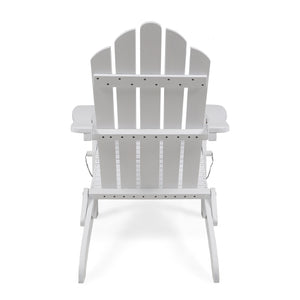 English Elm Christopher Knight Home® - HOLLYWOOD Acacia Wood Foldable Adirondack Chair for Patio & Poolside — Weather-Resistant, Classic Comfort White 39.25 L x 24.5 W x 7.75 H 62399.00WHI