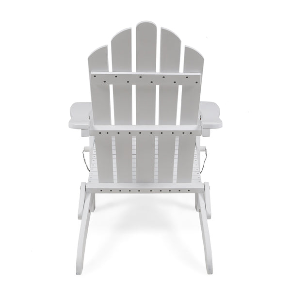 English Elm Christopher Knight Home® - HOLLYWOOD Acacia Wood Foldable Adirondack Chair for Patio & Poolside — Weather-Resistant, Classic Comfort White 39.25 L x 24.5 W x 7.75 H 62399.00WHI