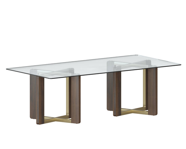 Sunpan Glass Dining Table Top - Elegant Rectangular Clear Tempered Design For Stylish Dining Spaces  Glass 108667