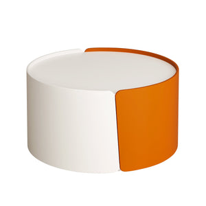 English Elm Nesting Modern Round Coffee Table Set with Sliding Extendable Top, Space-Saving MDF Design, 66lb Capacity Antique White W757P186974