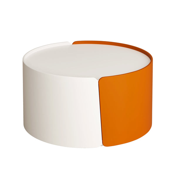 English Elm Nesting Modern Round Coffee Table Set with Sliding Extendable Top, Space-Saving MDF Design, 66lb Capacity Antique White W757P186974