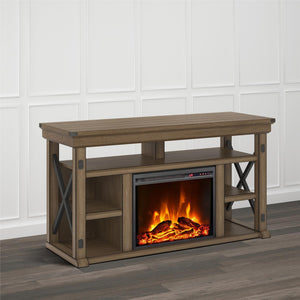 English Elm Fireplace Tv Stand with Electric Insert Wood Veneer Finish Fits Tvs up to 60 Inches B2733S00001