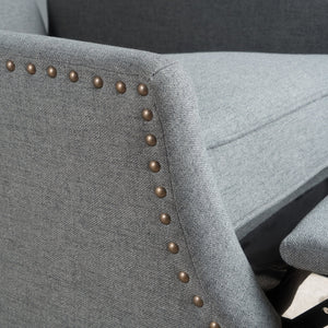 English Elm Christopher Knight Home® - Pushback Recliner Chair with Nailhead Trim and Wingback Design, Plush Fabric Comfort for Living Rooms Charcoal 60760.00CCL
