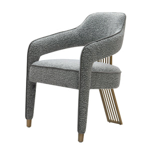 VIG Furniture Modrest Kasem - Modern Grey Fabric + Gold Dining Chair VGMF-D1204-GRY