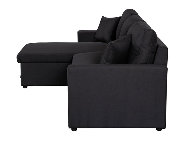 English Elm Paisley Linen Sleeper Sectional with Reversible Chaise and Hidden Storage for Living Rooms B061S00146