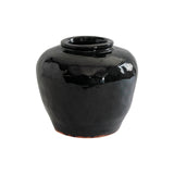 Black Glazed Pottery Jar Large