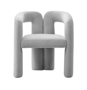 VIG Furniture Modrest Mulgrew - Modern Light Grey Velvet Dining Chair VGMF-D1128-LTGRY