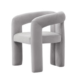 VIG Furniture Modrest Mulgrew - Modern Light Grey Velvet Dining Chair VGMF-D1128-LTGRY