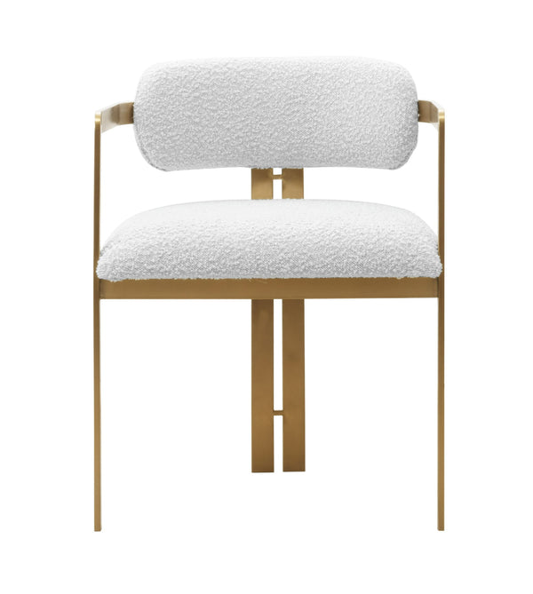 VIG Furniture Modrest Feldon - Modern White Fabric + Gold Dining Chair VGMF-D1122-WHT