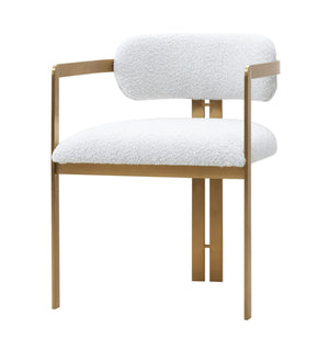 VIG Furniture Modrest Feldon - Modern White Fabric + Gold Dining Chair VGMF-D1122-WHT