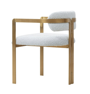 VIG Furniture Modrest Feldon - Modern White Fabric + Gold Dining Chair VGMF-D1122-WHT