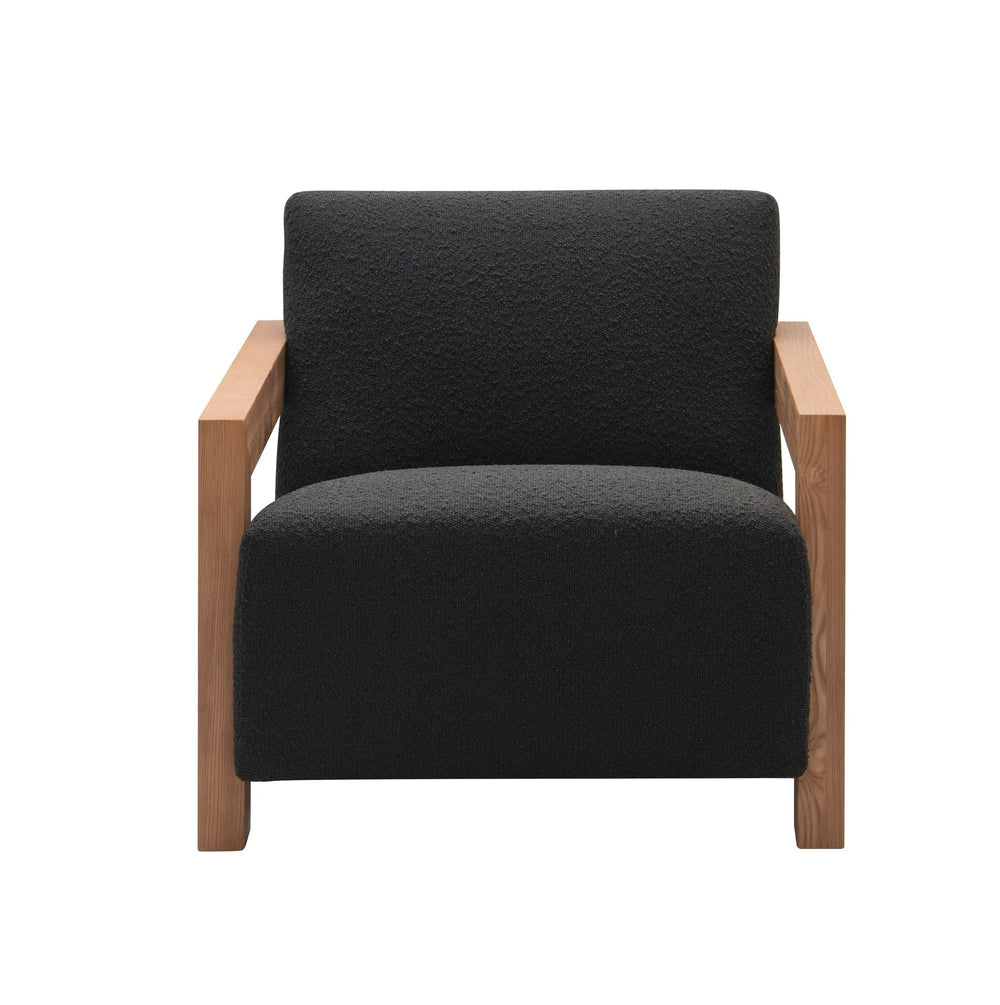 VIG Furniture Modrest Rosen - Modern Black Fabric + Natural Oak Accent Chair VGMF-L3128-BLK