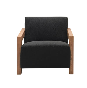 VIG Furniture Modrest Rosen - Modern Black Fabric + Natural Oak Accent Chair VGMF-L3128-BLK