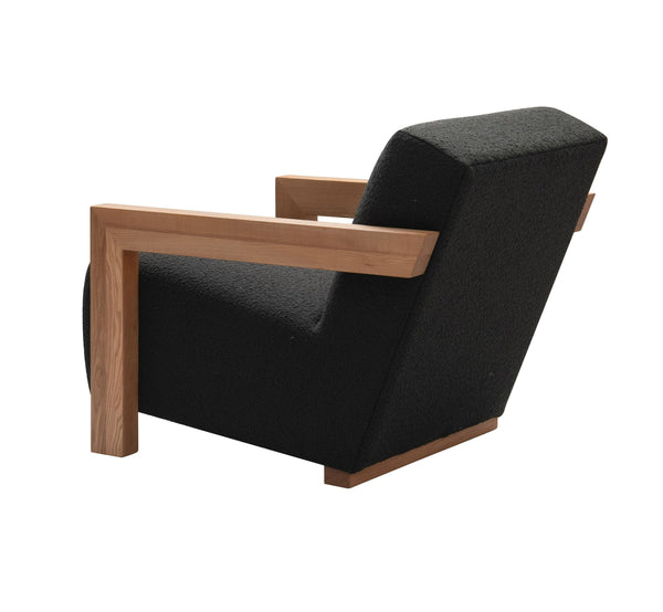 VIG Furniture Modrest Rosen - Modern Black Fabric + Natural Oak Accent Chair VGMF-L3128-BLK