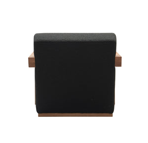 VIG Furniture Modrest Rosen - Modern Black Fabric + Natural Oak Accent Chair VGMF-L3128-BLK