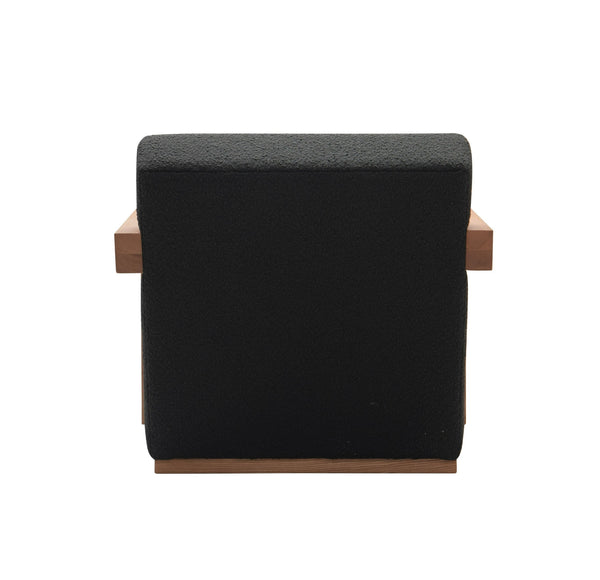 VIG Furniture Modrest Rosen - Modern Black Fabric + Natural Oak Accent Chair VGMF-L3128-BLK