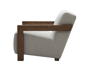 VIG Furniture Modrest Rosen - Modern Beige Fabric + Grey Oak Accent Chair VGMF-L3128-BGE