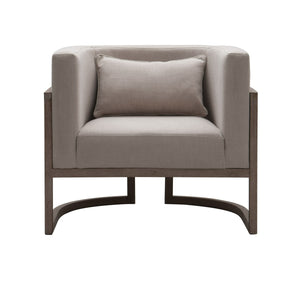 VIG Furniture Modrest Haney - Modern Grey Fabric + Grey Oak+ Rattan Accent Chair VGMF-L3160-GRY