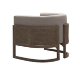 VIG Furniture Modrest Haney - Modern Grey Fabric + Grey Oak+ Rattan Accent Chair VGMF-L3160-GRY