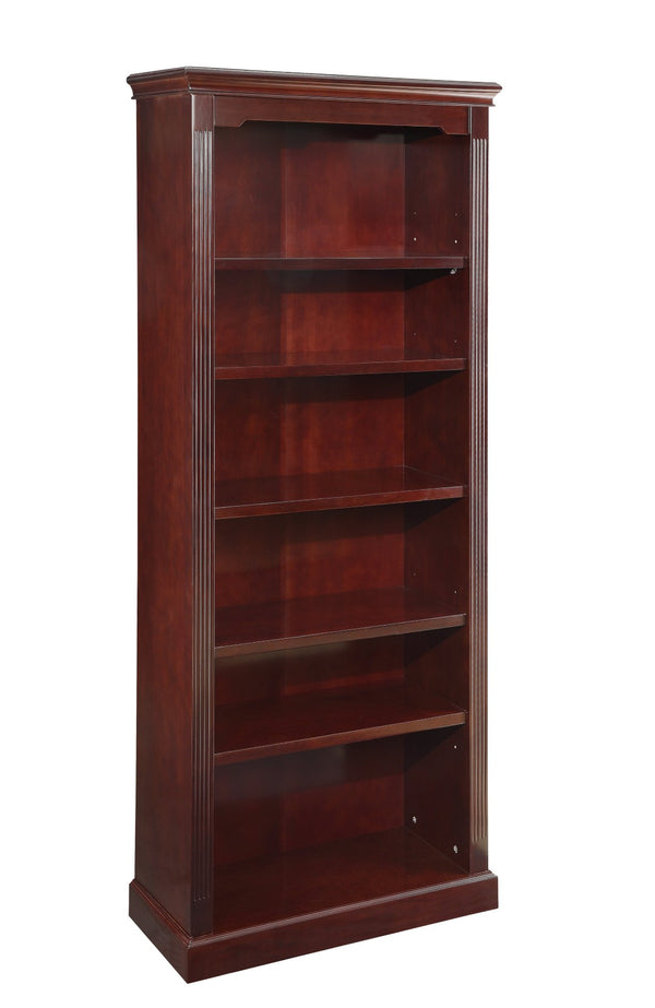 OSP Home Furnishings Townsend Five Shelf Engineered Wood Bookcase Slim Vertical Storage for Home Office TOW-56-CHY