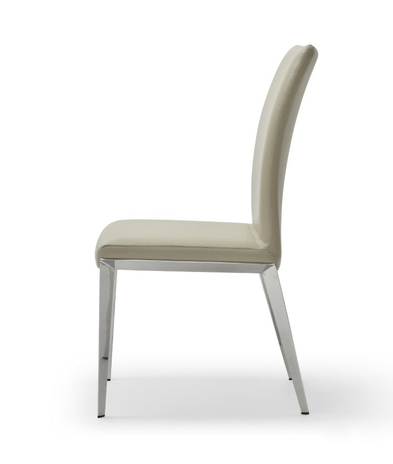 VIG Furniture Taryn Light Grey Vegan Leather Dining Chairs Set Of 2 — Stainless Steel Frame, Ergonomic, No Assembly (98) VGVC-B803A-LTGRY