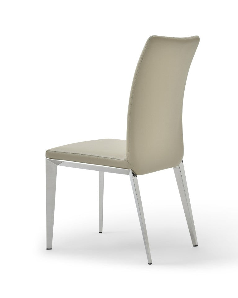 VIG Furniture Taryn Light Grey Vegan Leather Dining Chairs Set Of 2 — Stainless Steel Frame, Ergonomic, No Assembly (98) VGVC-B803A-LTGRY