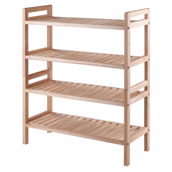 Winsome Wood Mercury 2-piece Stackable Shoe Rack Set - Natural Wood Organizer For Shoes, Kids Toys & More! Natural Solid Wood 81429-winsome-wood