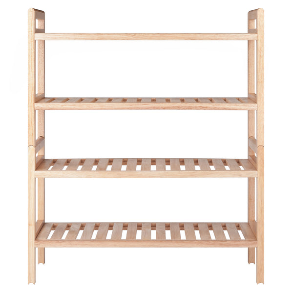 Winsome Wood Mercury 2-piece Stackable Shoe Rack Set - Natural Wood Organizer For Shoes, Kids Toys & More! Natural Solid Wood 81429-winsome-wood